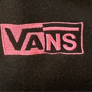 Vans Vintage Cropped Black Hoodie with pink detailing Tag